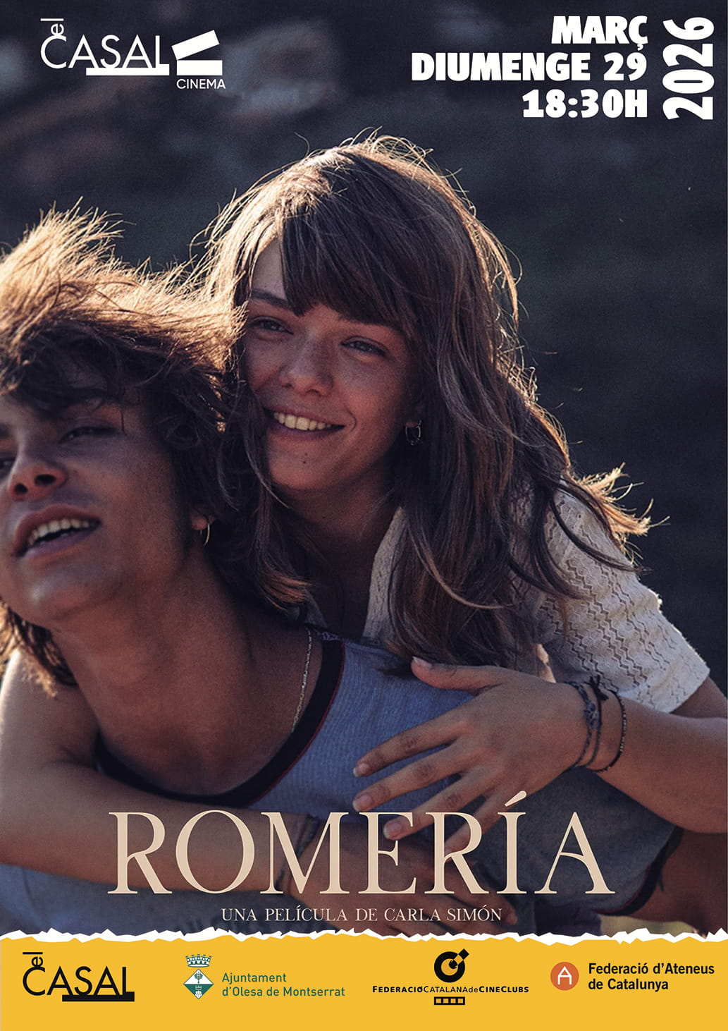 Cartell projecció "Romería" a El Casal.