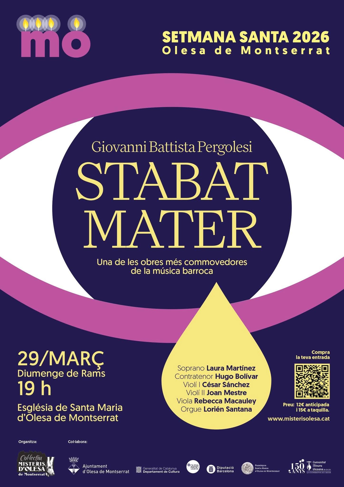 Cartell concert Stabat Mater. Misteris Olesa 2026.
