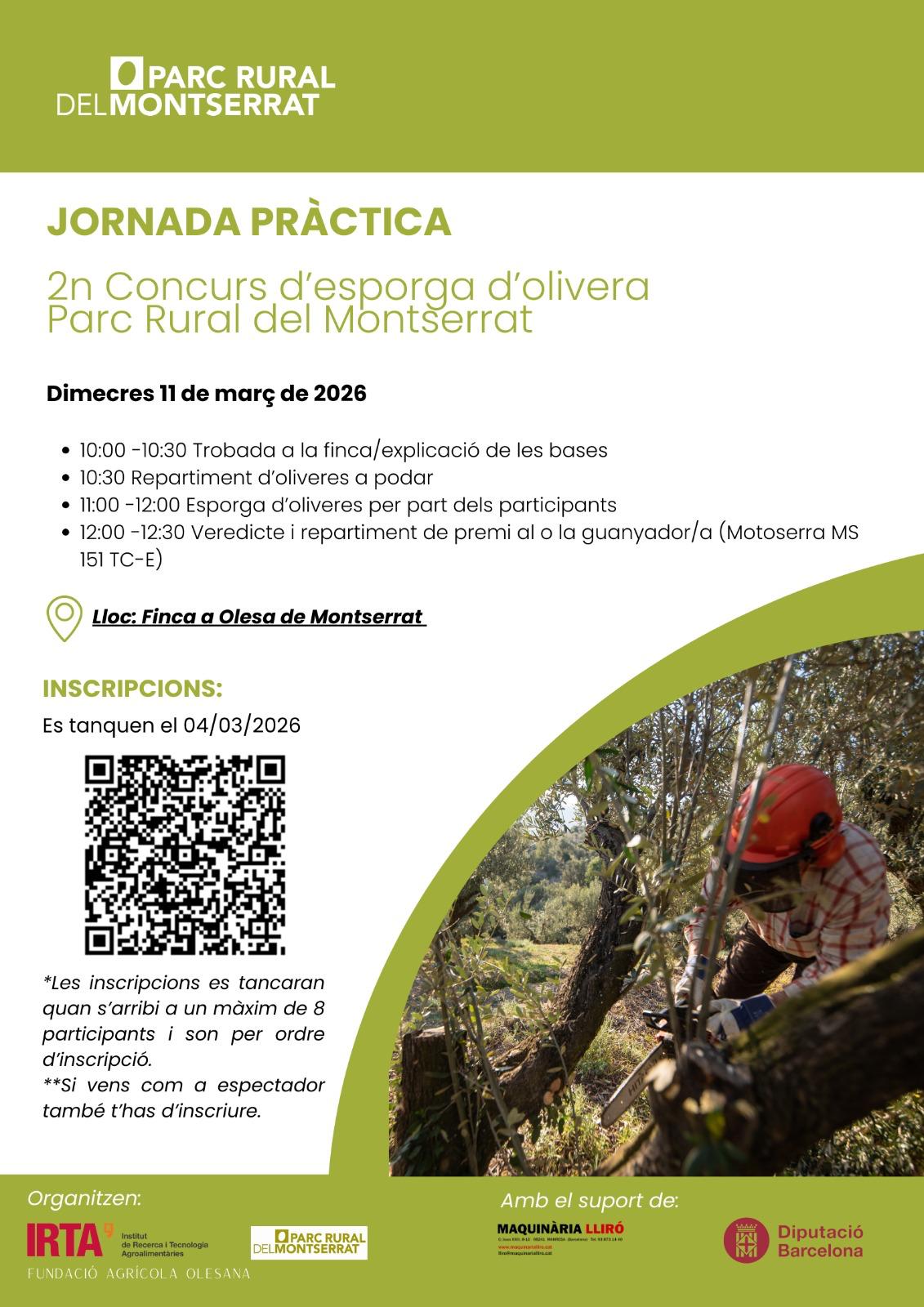 Cartell del 2n Concurs d'esporga d'olivera 2026