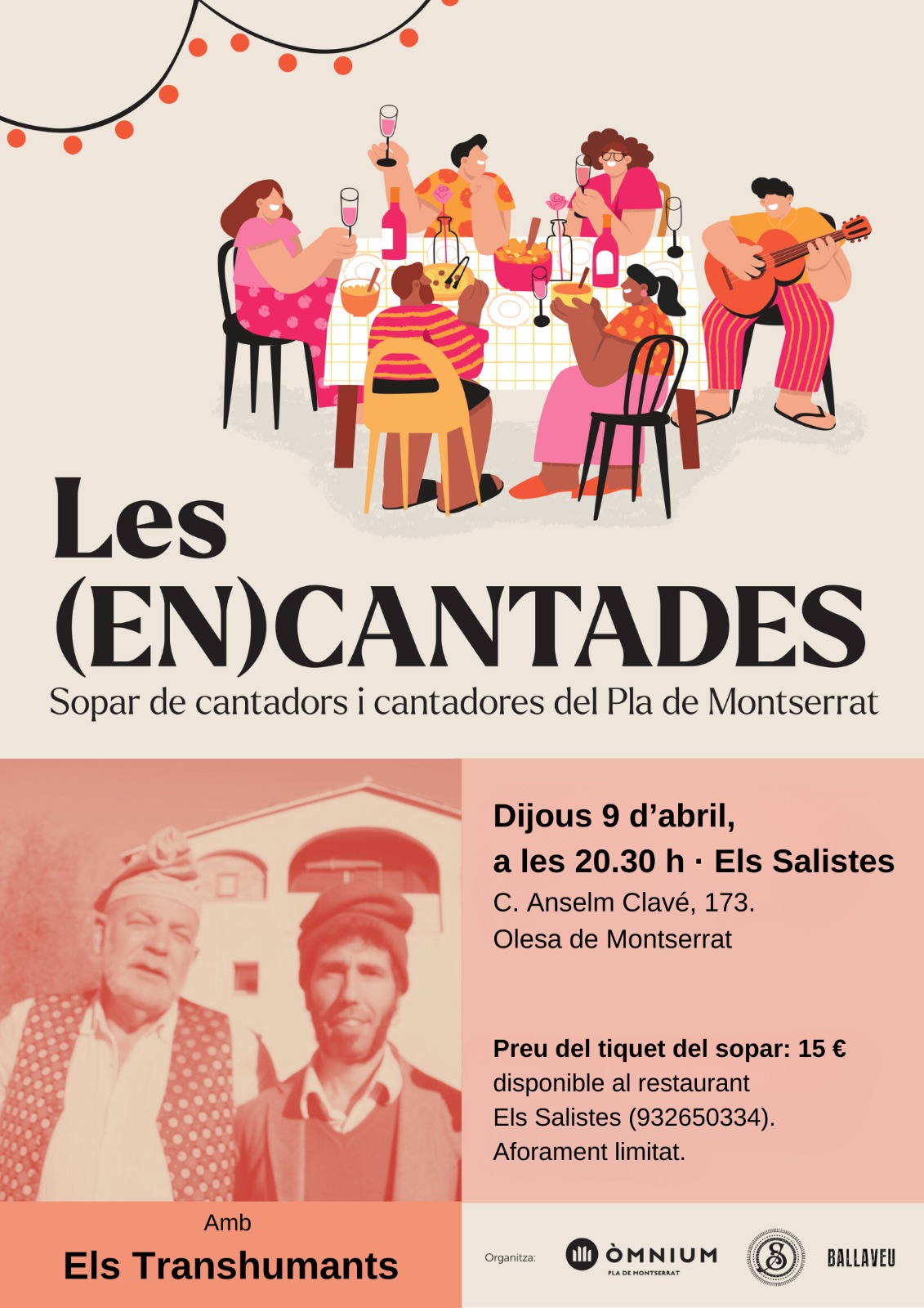 Cartell de Les (en)cantades. Abril 2026.