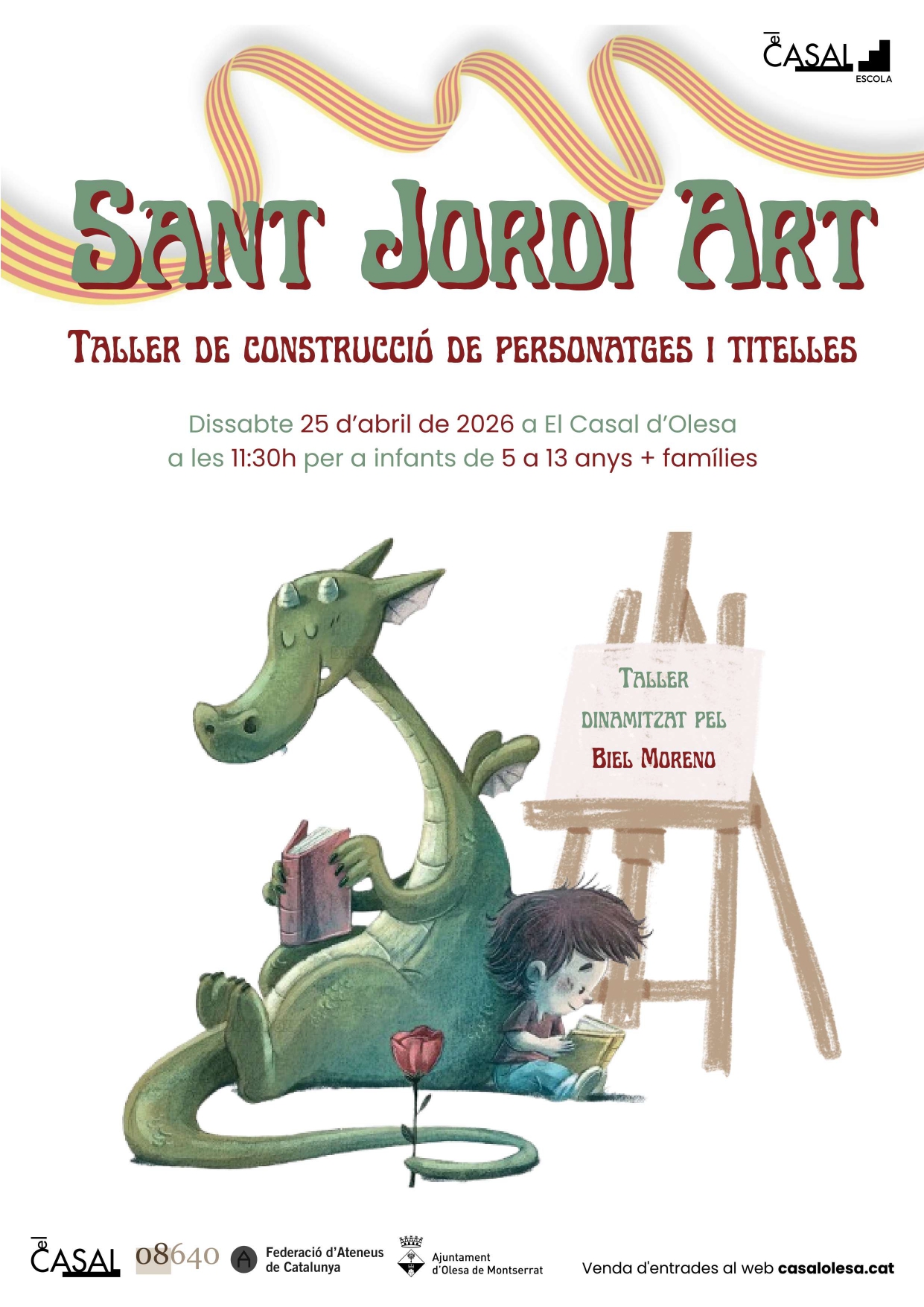 Cartell del taller de titelles Sant Jordi El Casal