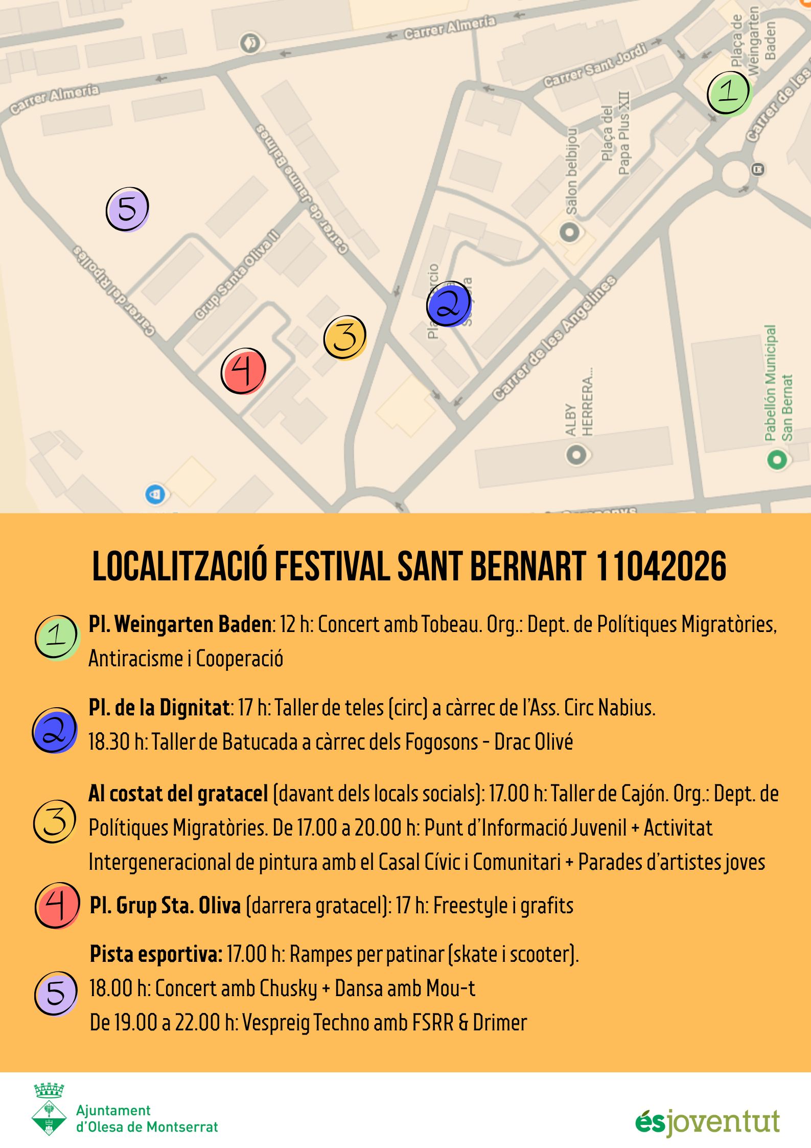 Plànol ubicacions Festival Sant BernArt