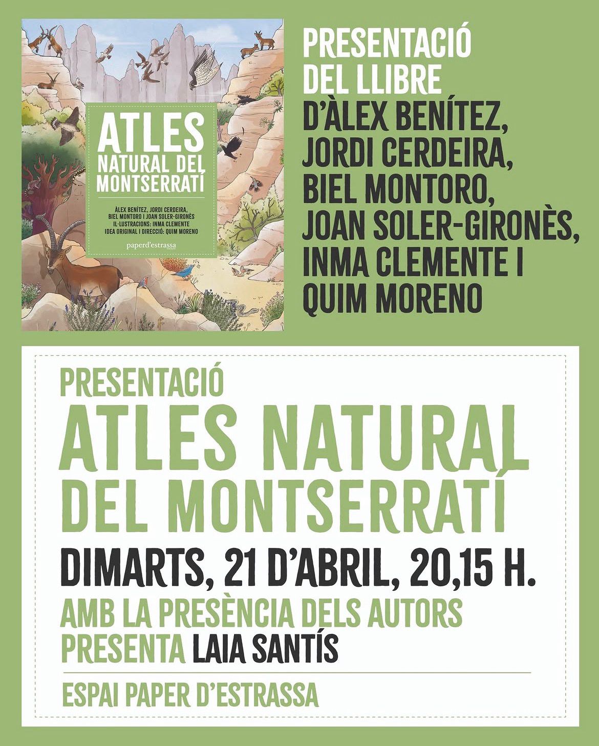 Cartell de la presentació "Atles natural del Montserratí"