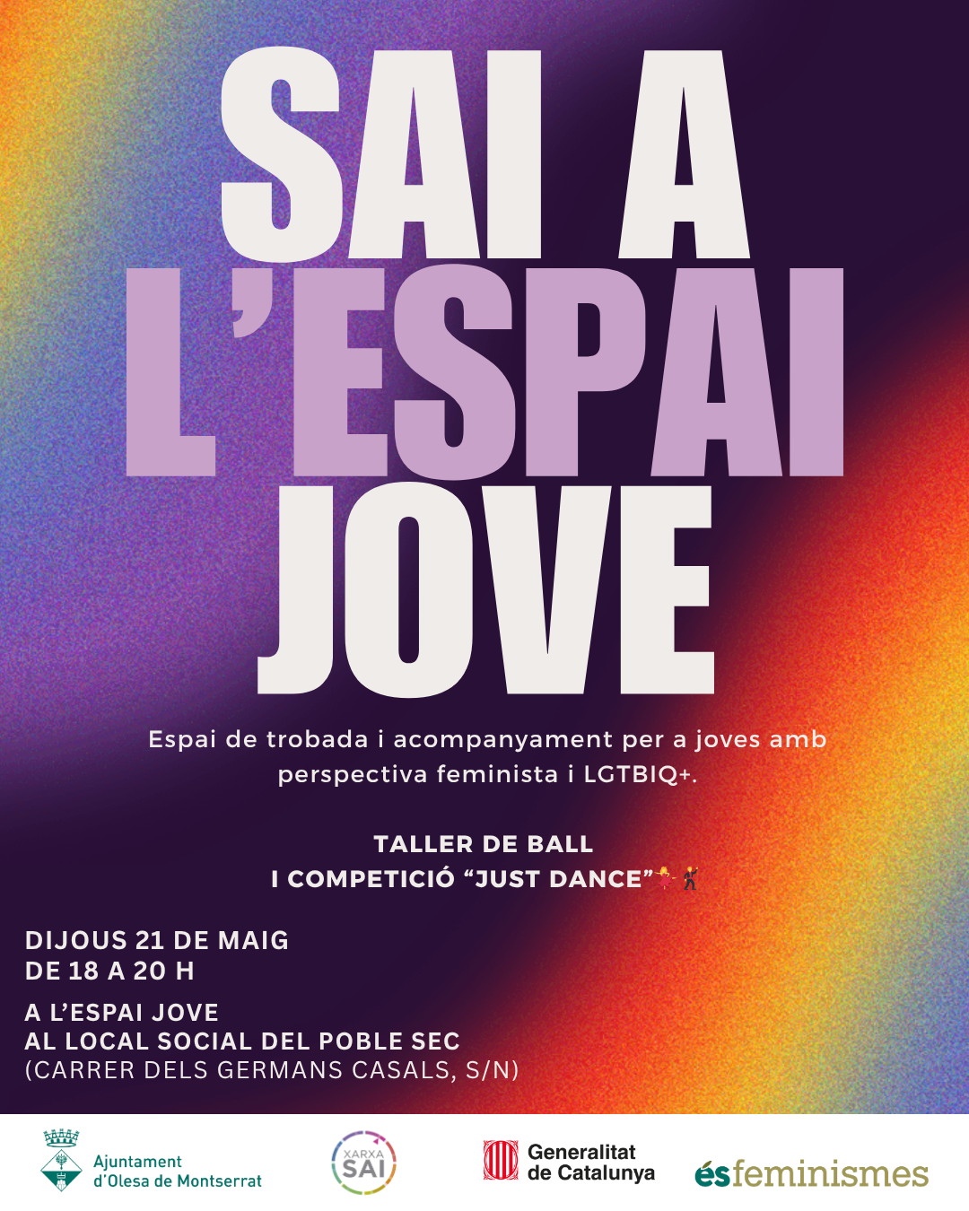 Cartell del SAI a l'Espai Jove. Maig 2026.