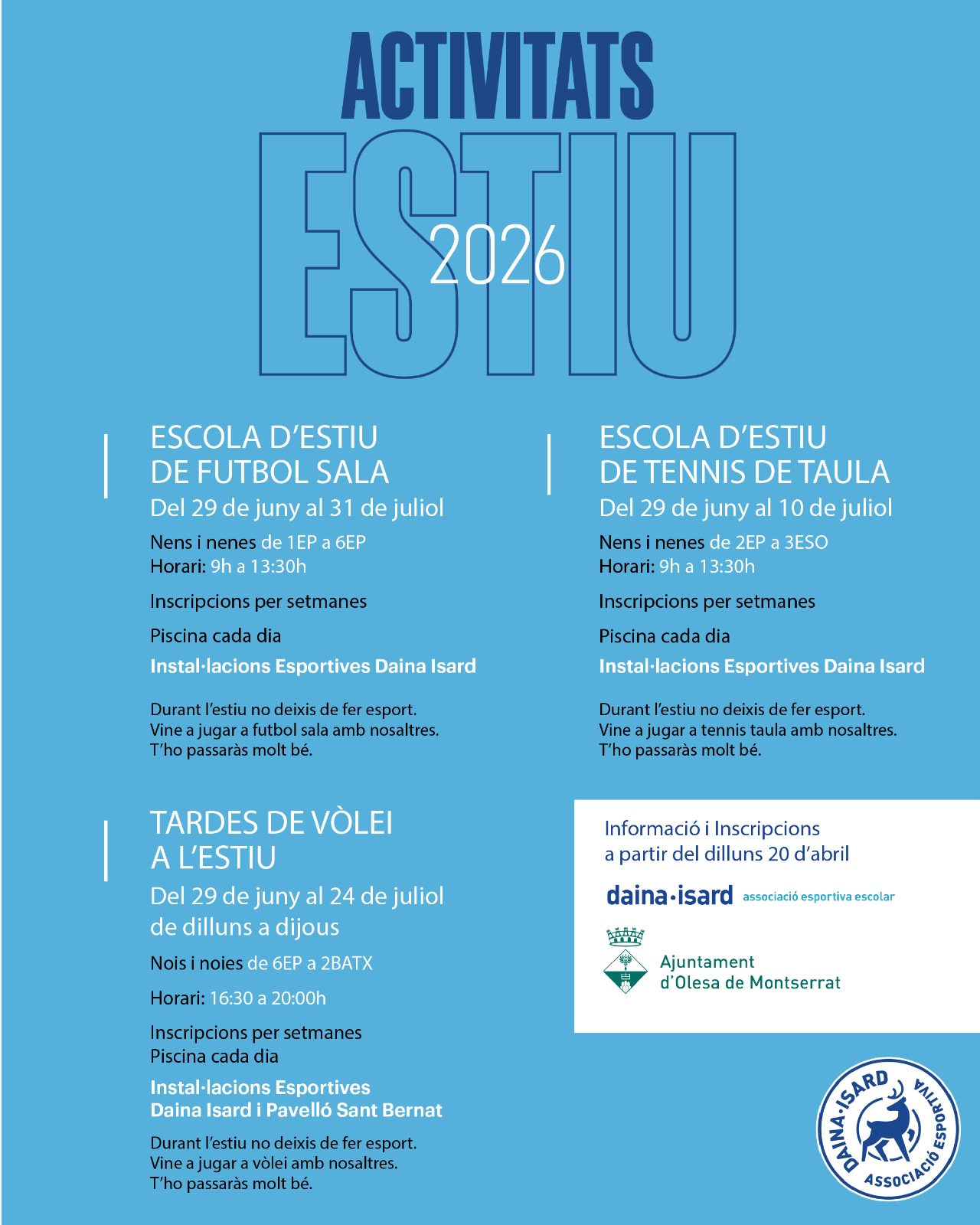 Cartell del Casal d'Estiu de l'AEEDI