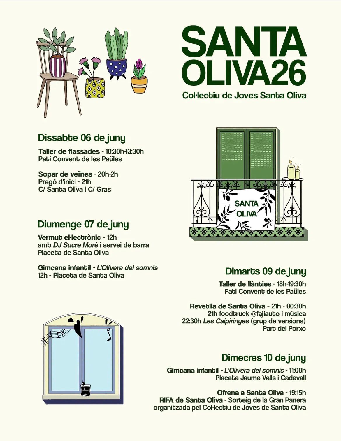 Activitats Santa Oliva 2026 del Col·lectiu Joves Santa Oliva