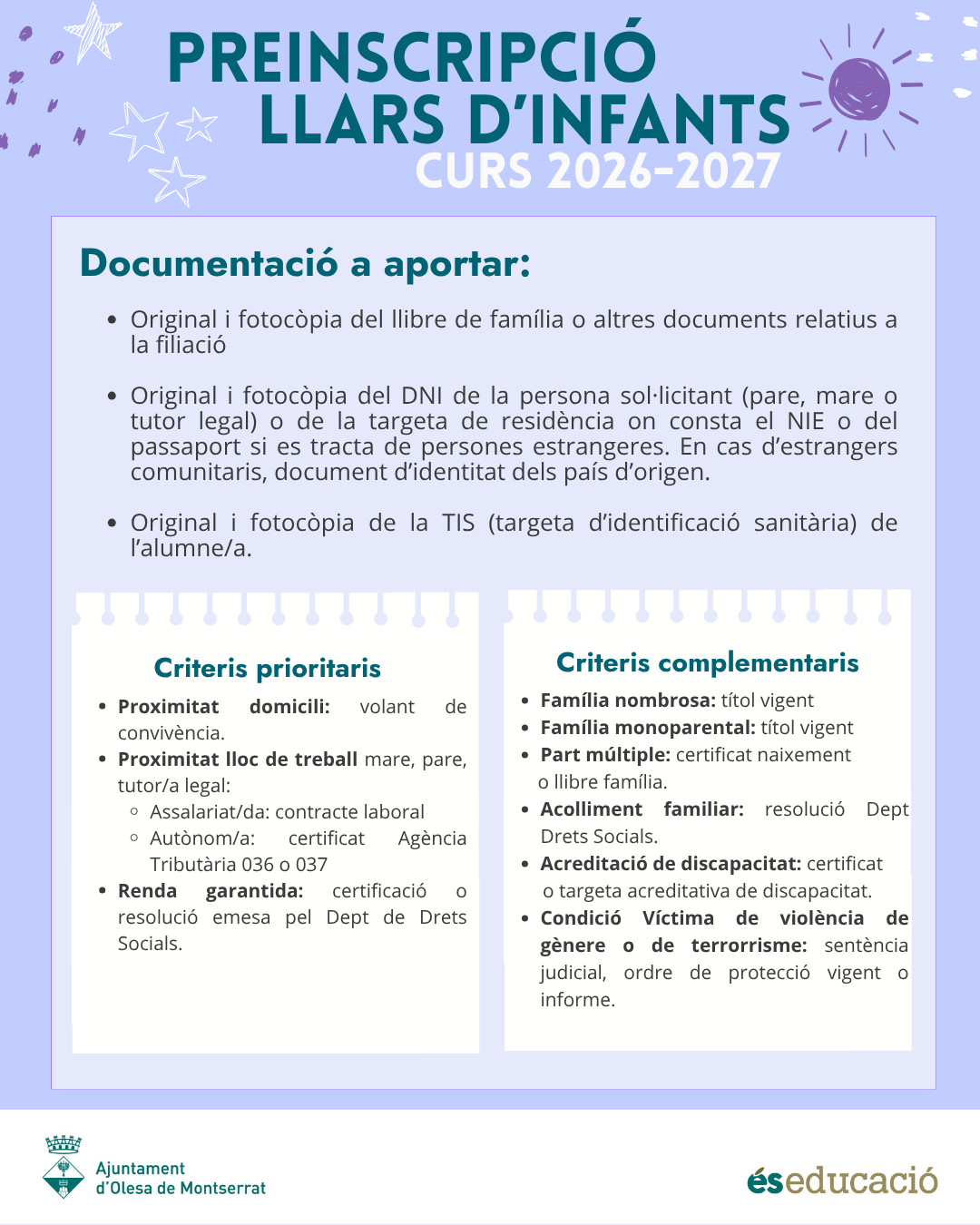 Cartell_preinscripció llars d'infants 2026