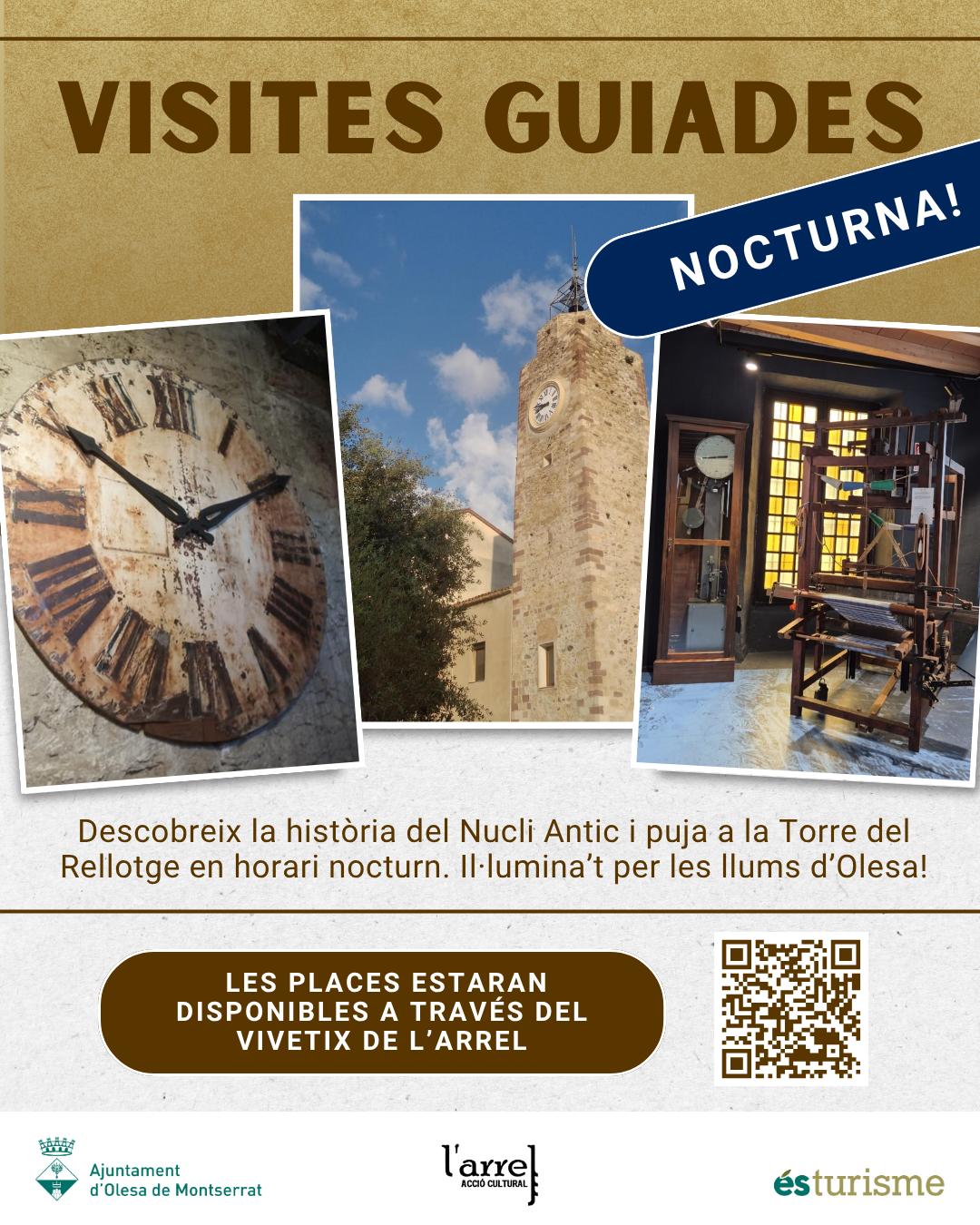 Cartell de les visites guiades nocturnes pel Nucli Antic 