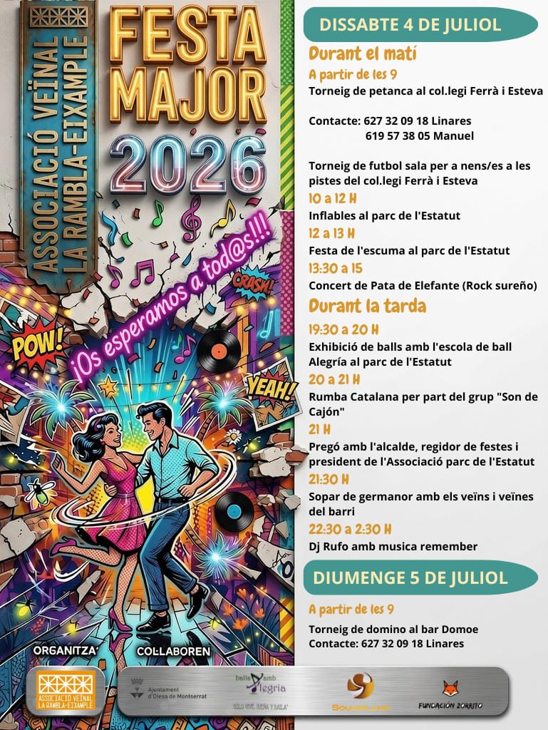 Cartell de la FM La Rambla-Eixample 2026