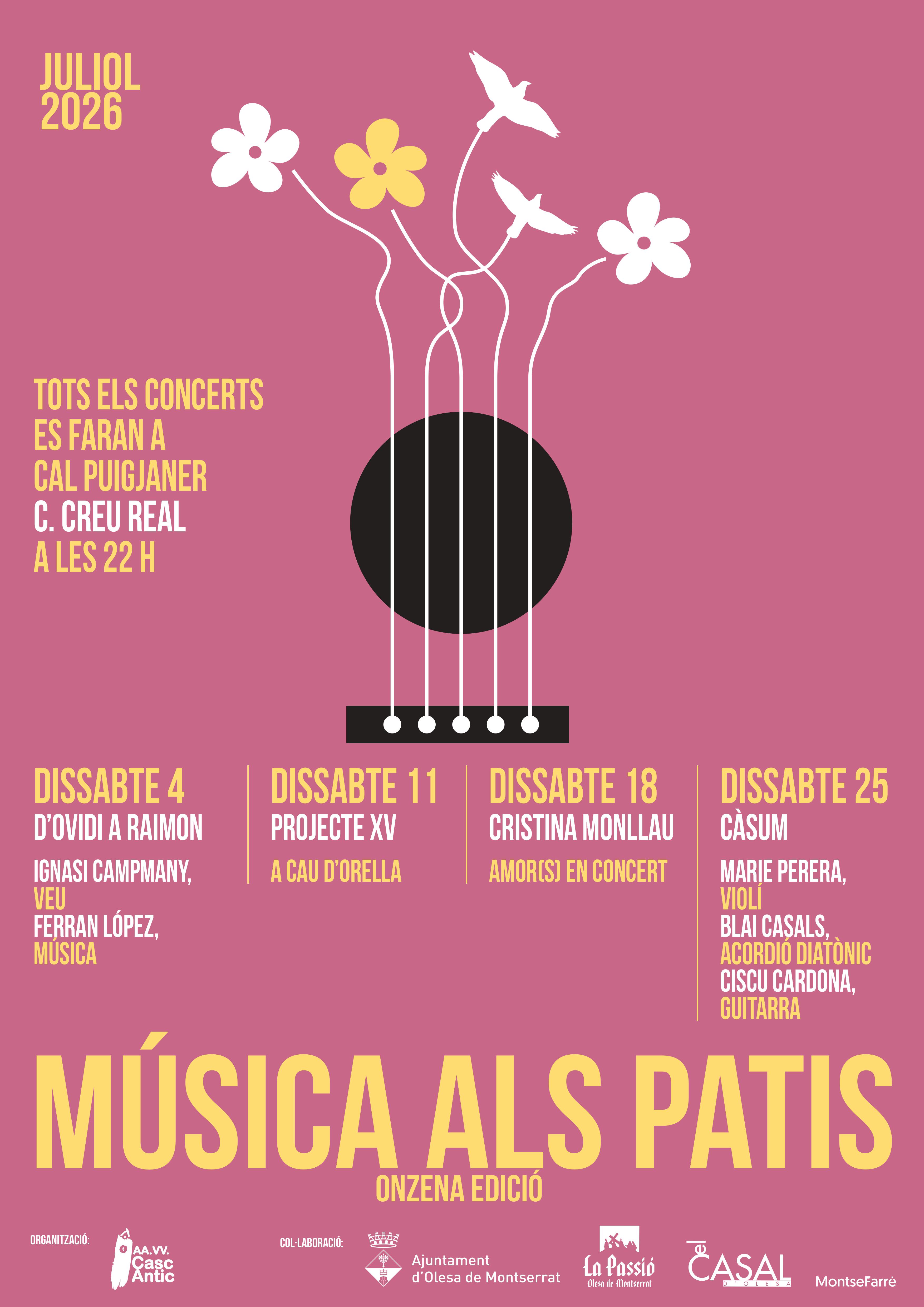 Cartell del cicle Música als Patis 2026