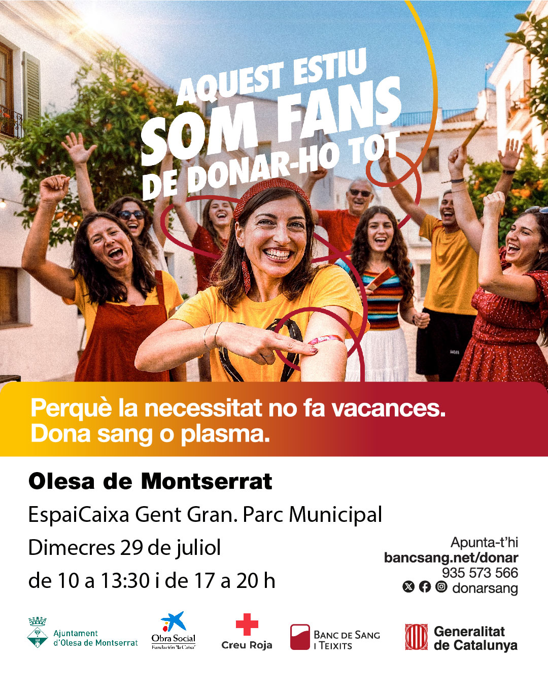 Cartell campanya donació de sang juliol