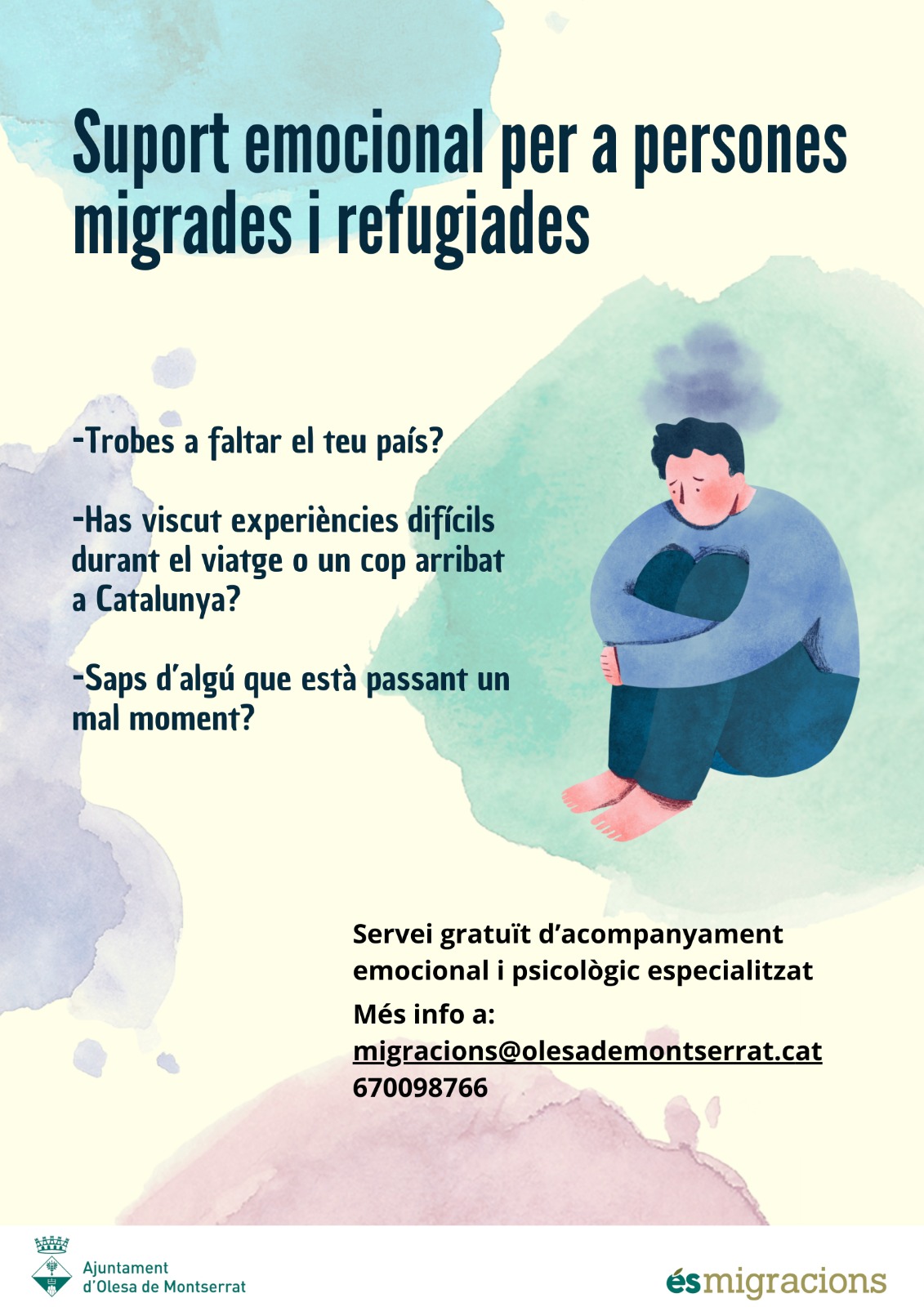 Cartell suport emocional per a persones migrades i refugiades