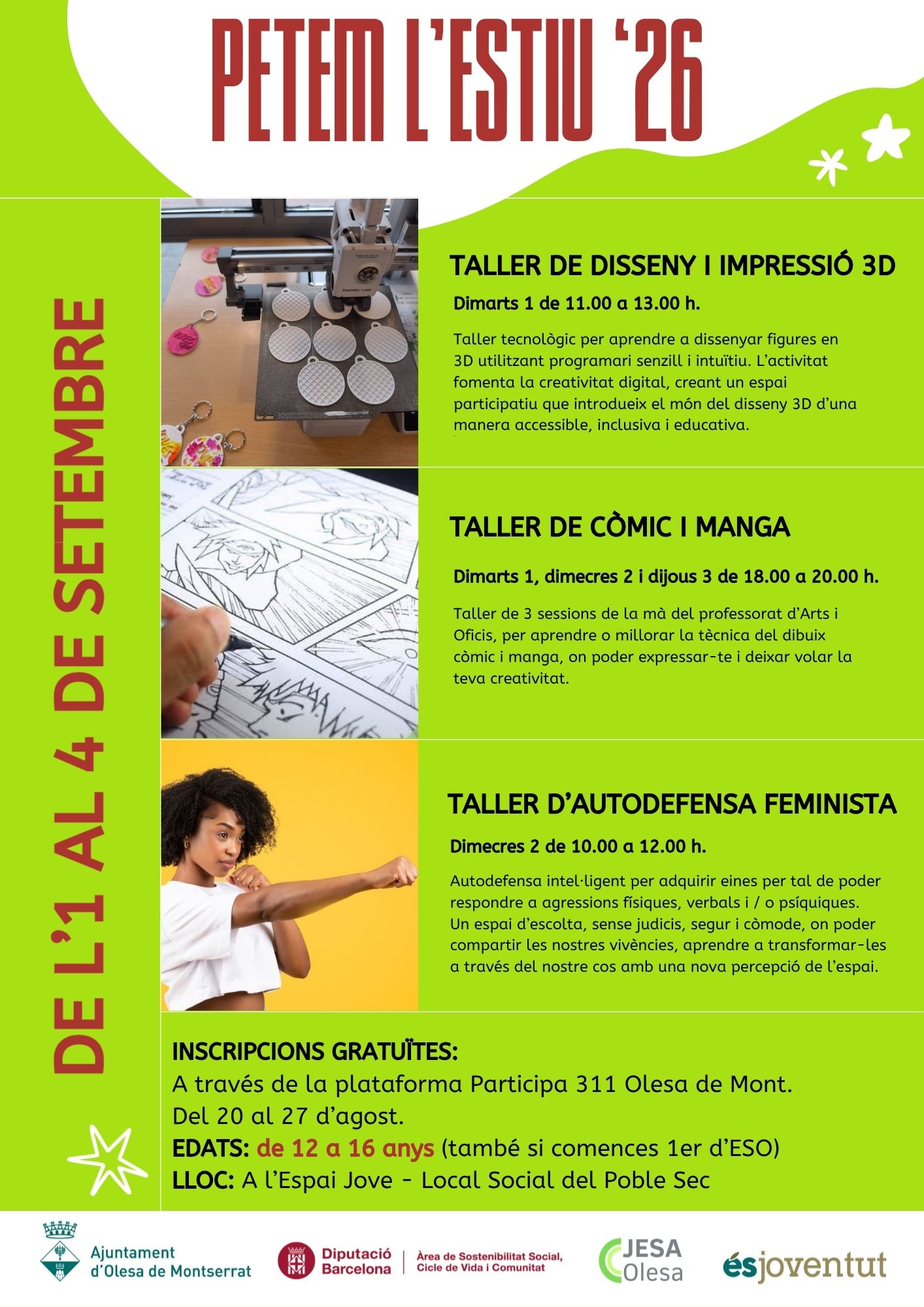 Cartell del Petem l'estiu '26 amb les activitats de l1 i 2 de setembre de 2026
