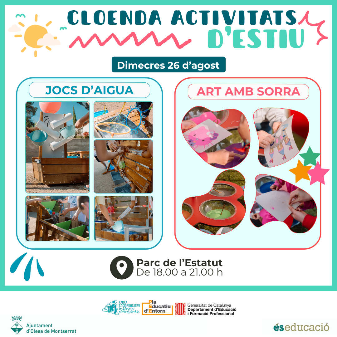 Cartell de les activitats de cloenda de l'estiu previstes pel 26 d'agost de 2026
