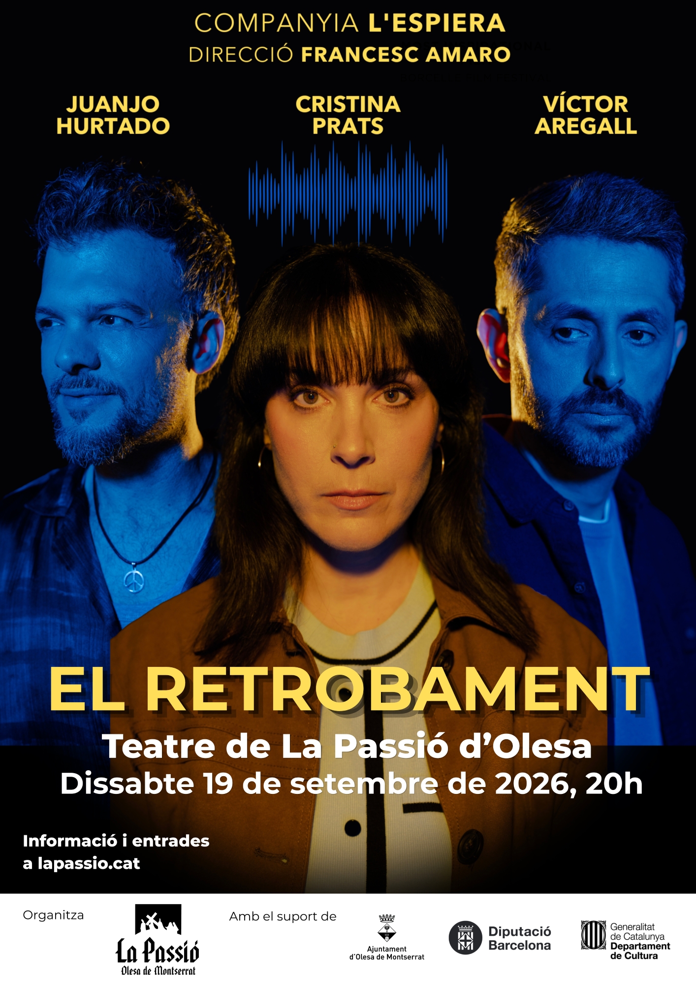 Cartell de l'obra de teatre El Retrobament, que es representa a La Passió el setembre de 2026