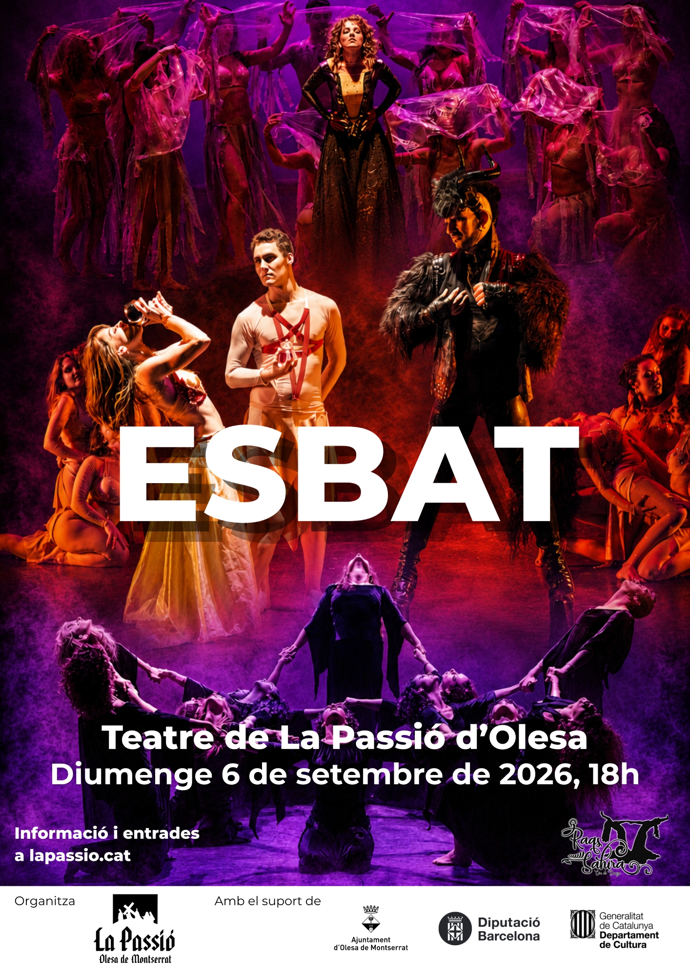 Cartell de l'obre de teatre i dansa ESBAT que es representa a la Passió el setembre de 2026