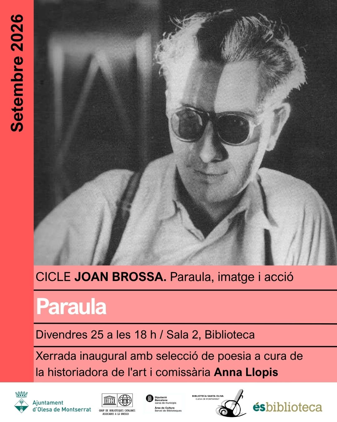 Cartell de la xerrada inaugural del cicle Joan Brossa