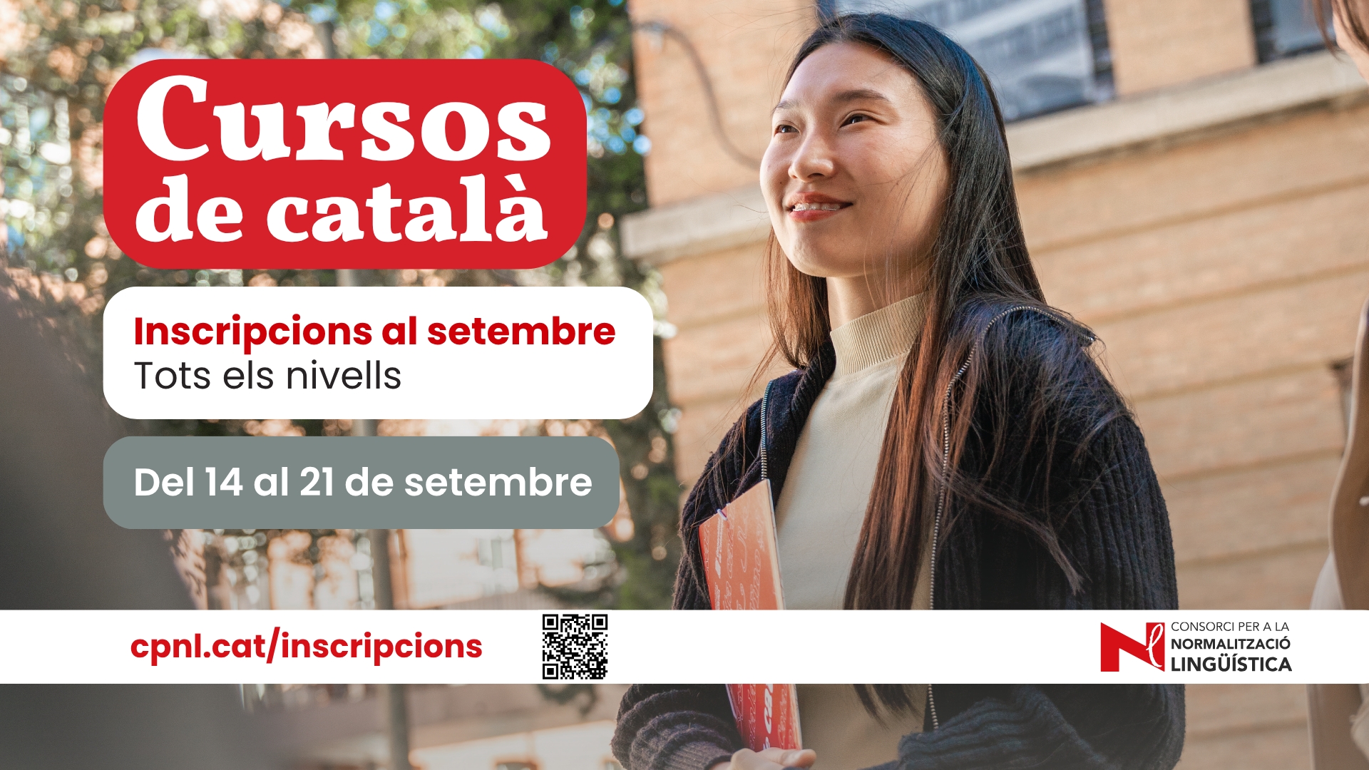 Cartell de la campanya d'inscripció als cursos de català de 2026