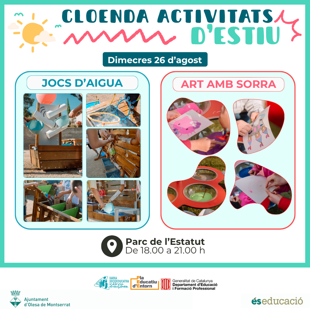 Cartell de les activitats de cloenda de l'estiu previstes pel 26 d'agost de 2026