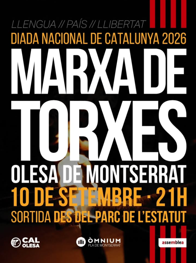 Cartell de la marxa de torxes per la Diada 2026