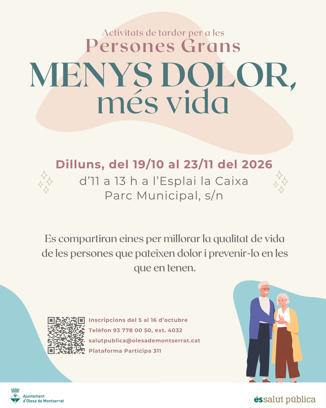 Cartell del curs de prevenció de dolor per les Persones grans