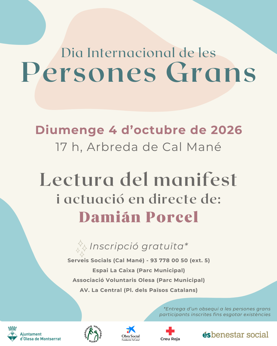 Cartell de l'acte commemoratiu pel Dia Internacional de les Persones Grans del 2026