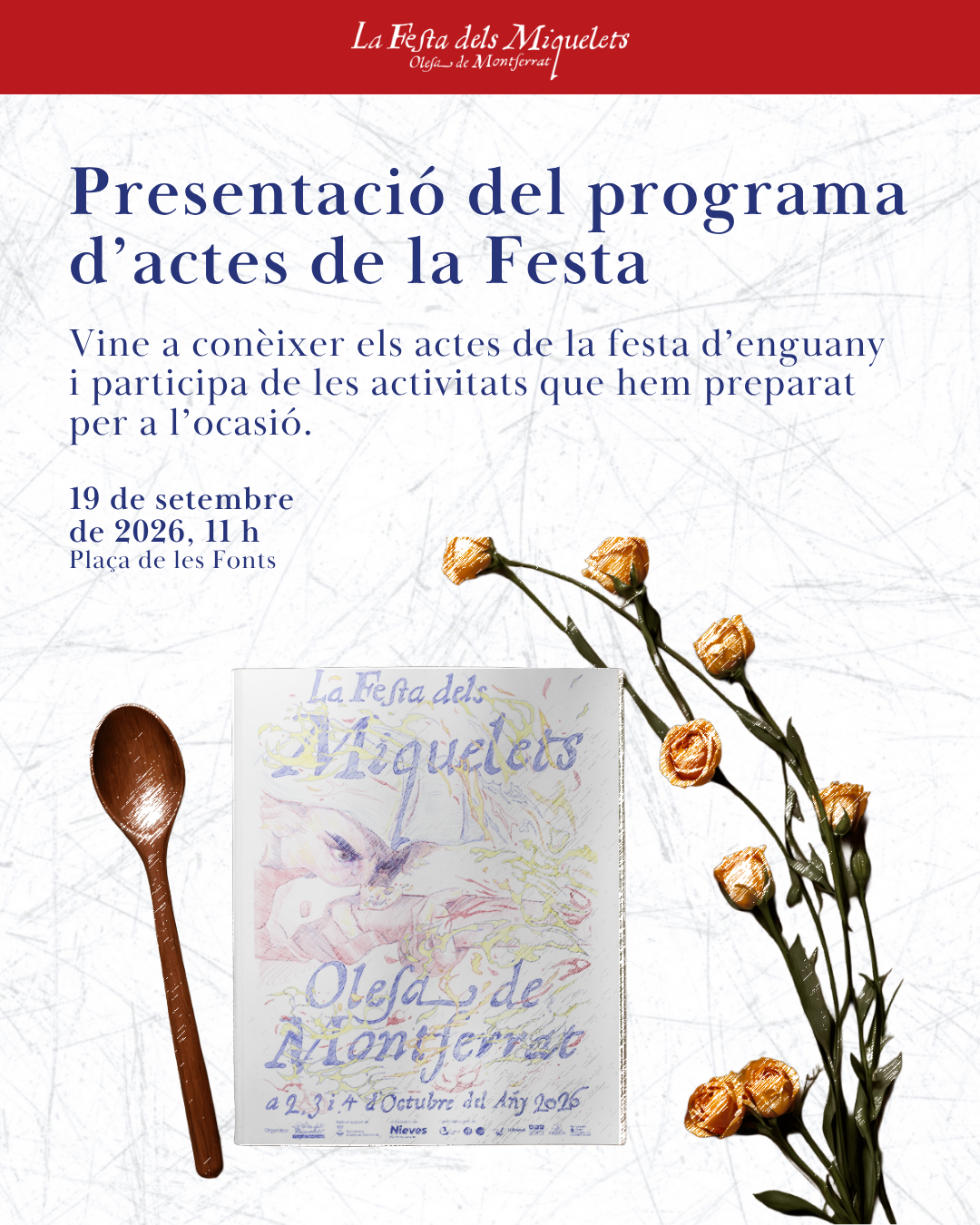 Cartell de la presentació del programa d'actes de la Festa dels Miquelets 2026