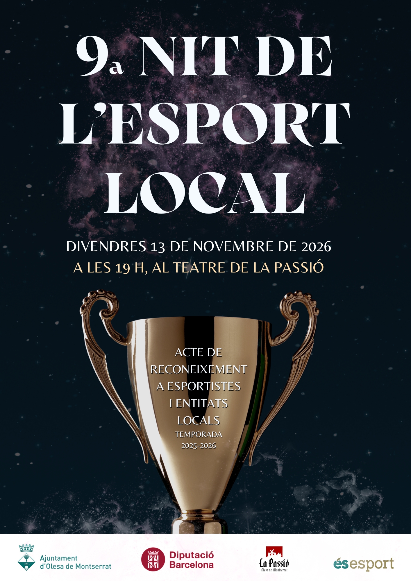 Cartell de la 9a Nit de l'Esport Local de 2026