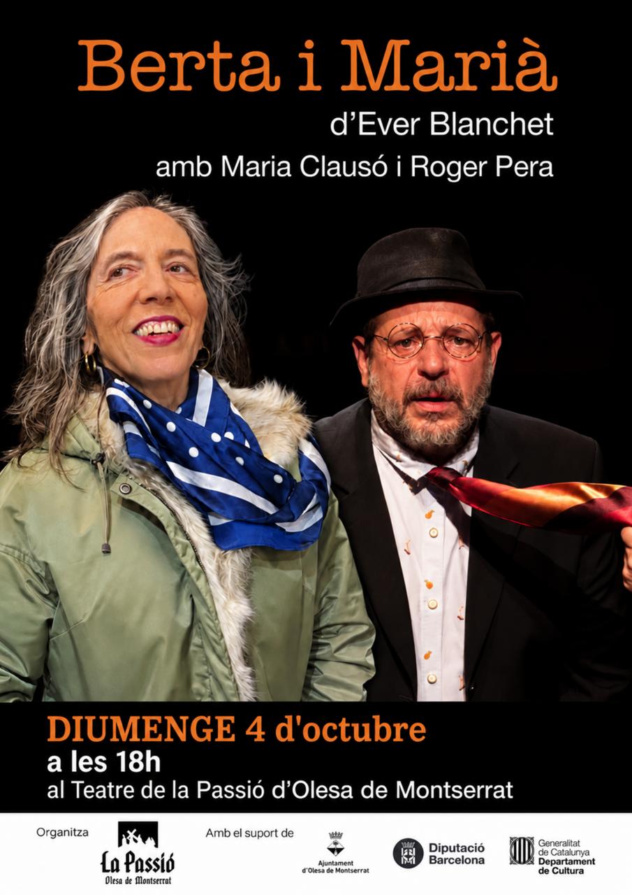Cartell de l'obra de teatre Berta i Marià octubre 2026 a la Passió