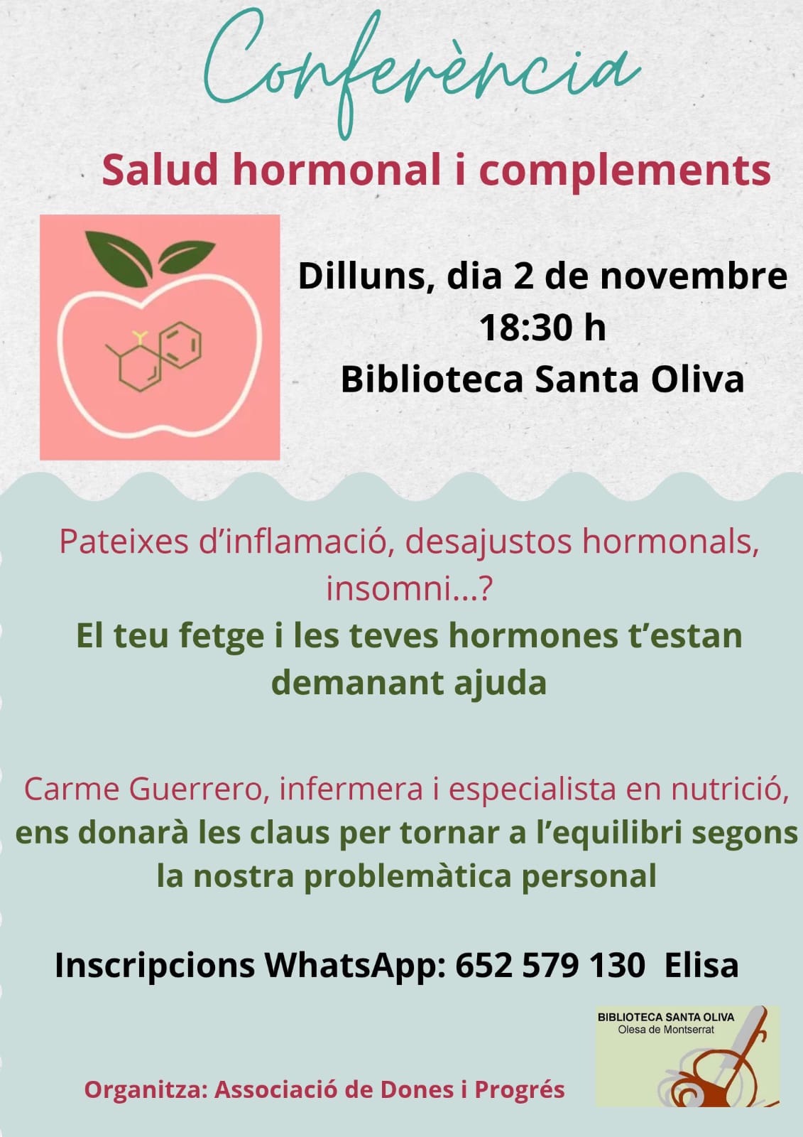 Cartell de la conferència de salut hormonal i complements de novembre de 2026