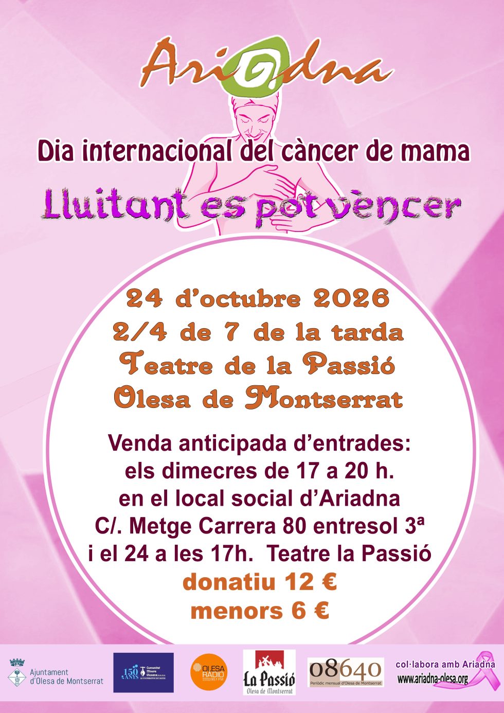 Cartell del festival Lluitant els pot vèncer 2026 de l'associació Ariadna