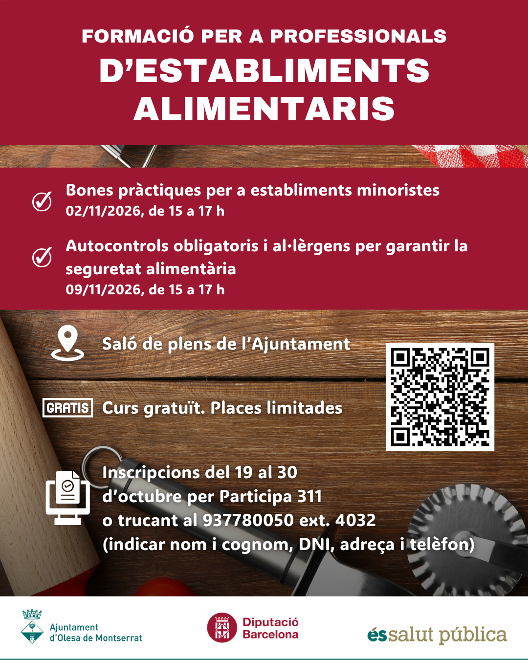 Carell de la formació per a professionals d'establiments alimentaris sobre seguretat almentària