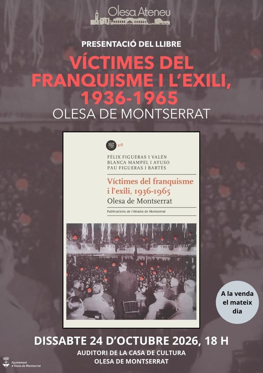 Portada del llibre sobre victimes del franquisme i l'exili, dins de Memòria i Justícia octubre 2026