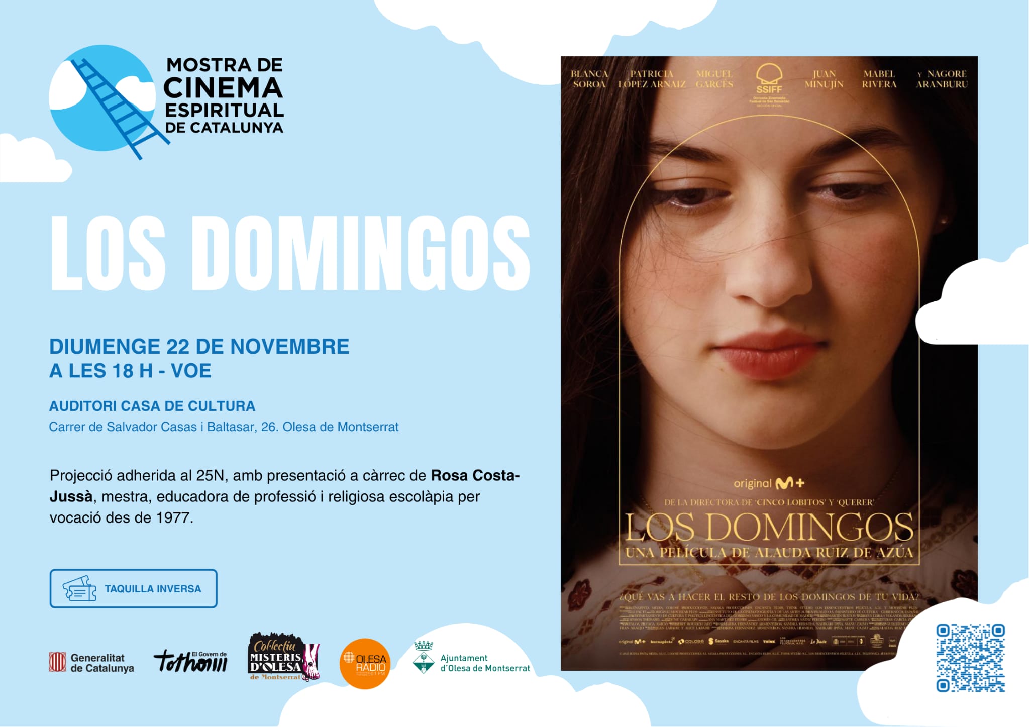 Cartell de la projecció de la pel·lícula Los Domingos per la Mostra de Cinema Espiritual de Catalunya  2026