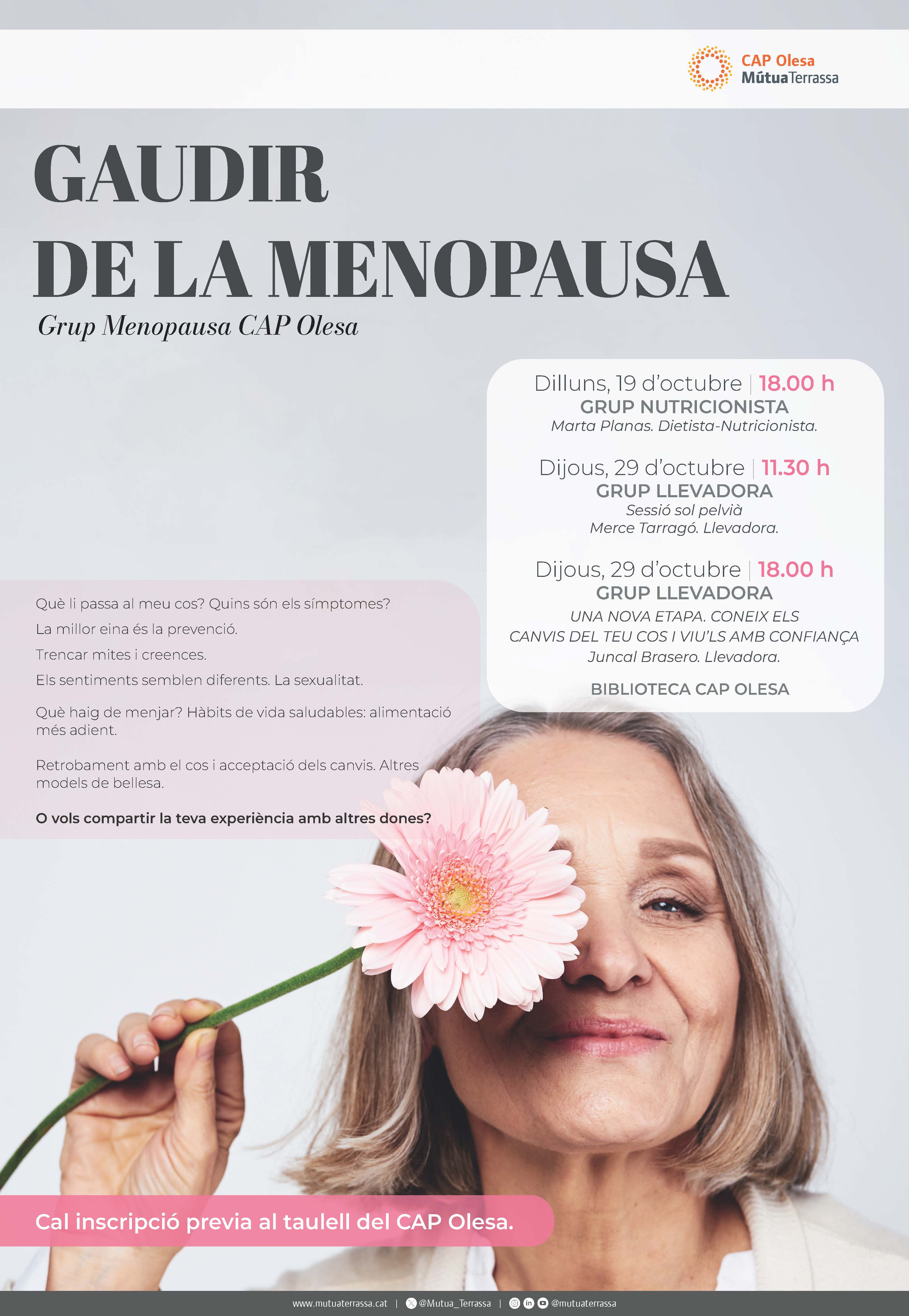 Cartell del cicle gaudir de la Menopausa 2026