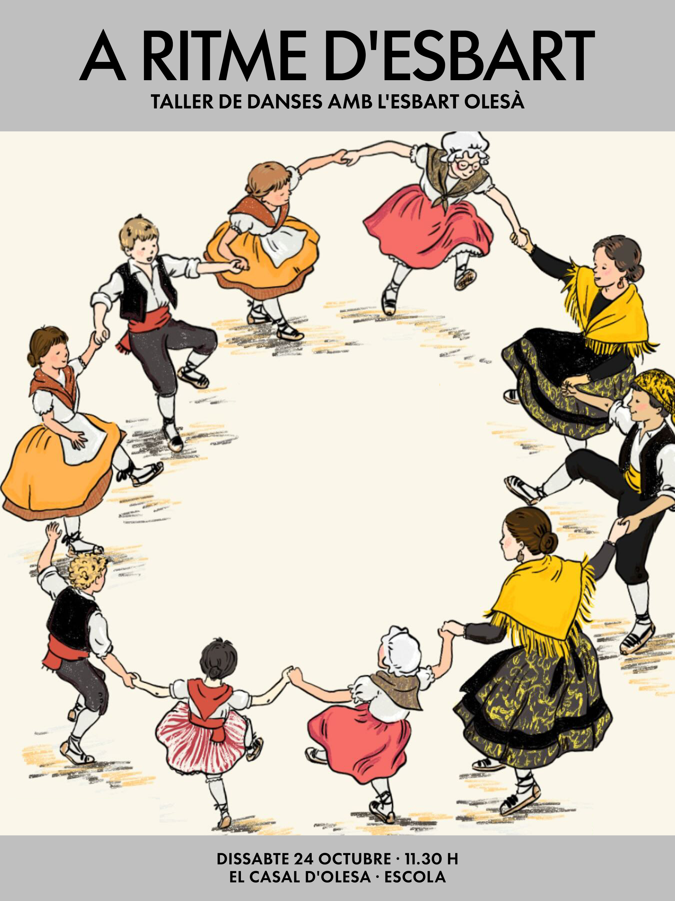 Cartell del taller de dansa per a infants A ritme d'esbart, octubre 2026