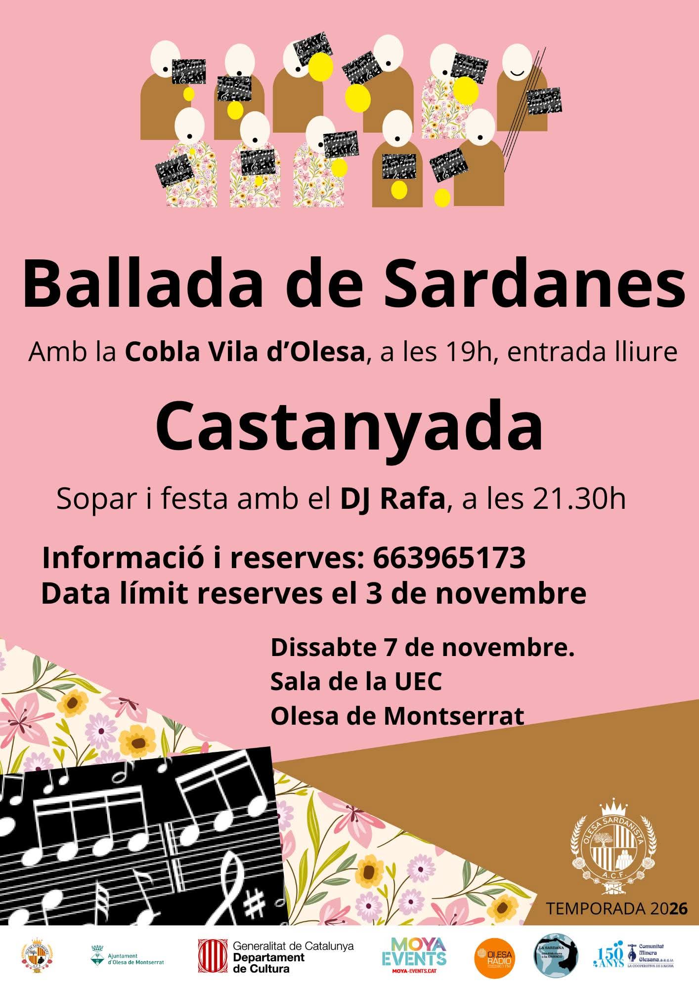 Cartell de la ballada de Sardanes per la Castanyada 2026