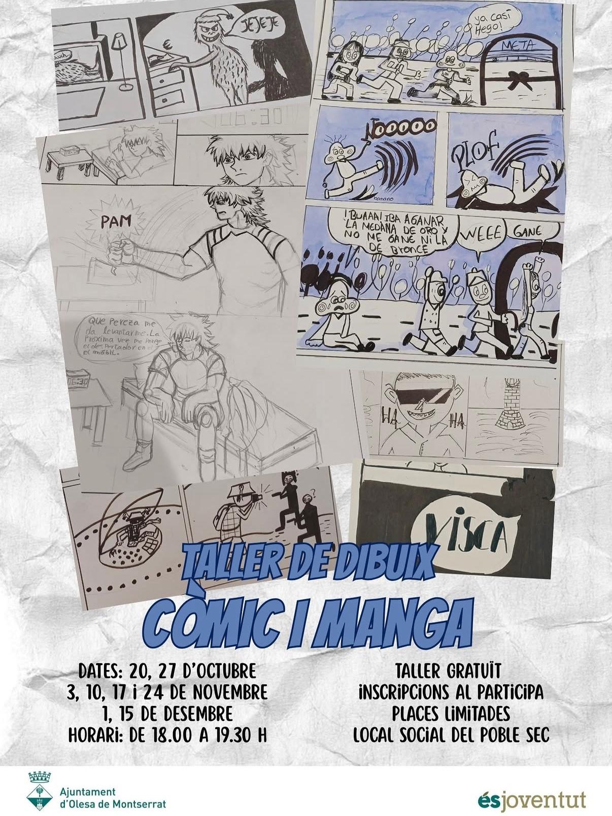 Cartell del taller de còmic i manga de l'Espai Jove tardor 2026