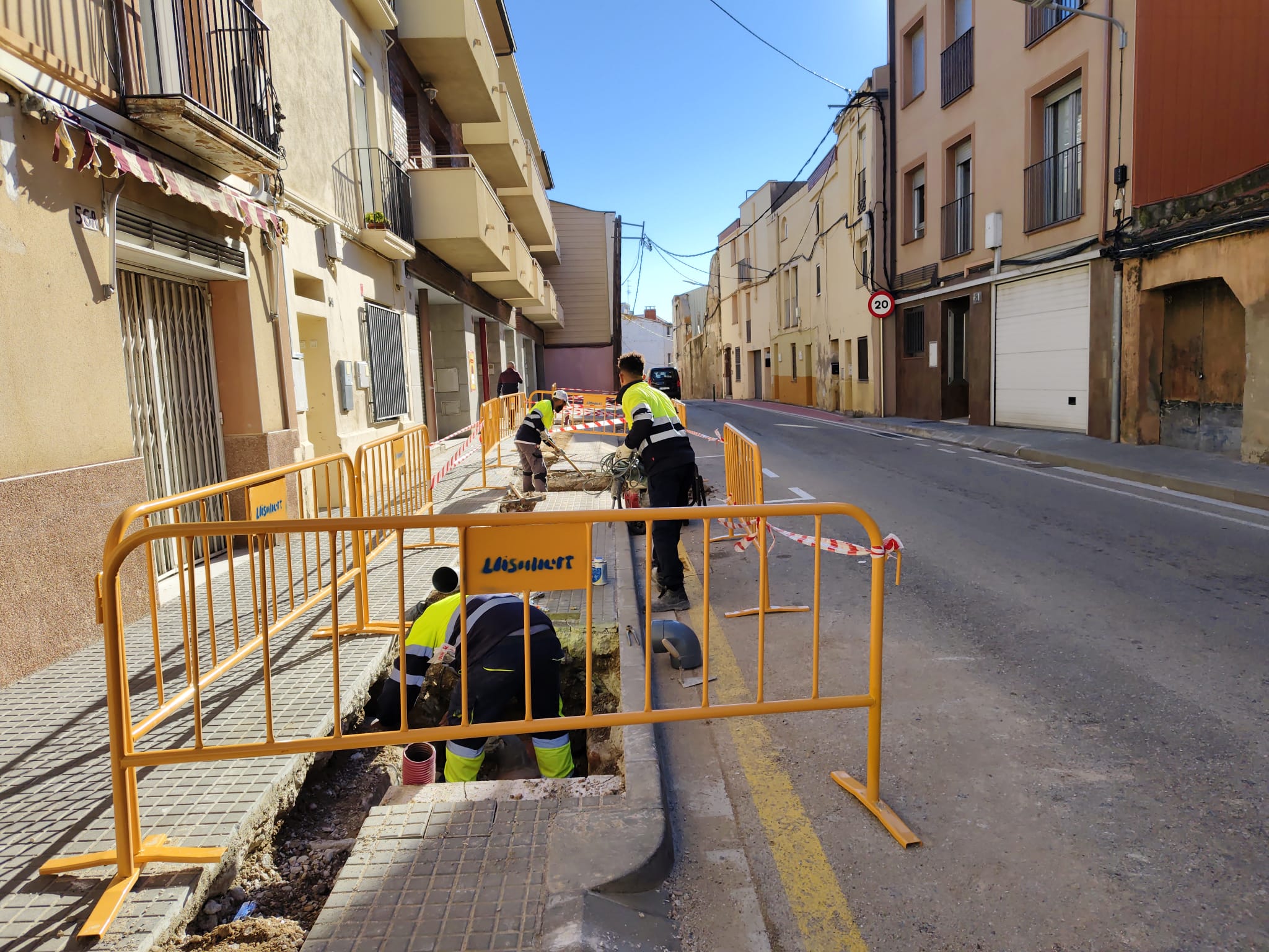 Obres de millora al carrer de les Angelines