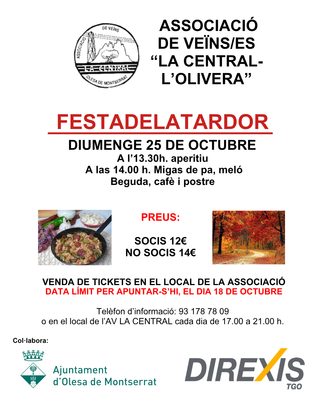 Cartell de la festa de tardor de l'AV La Central