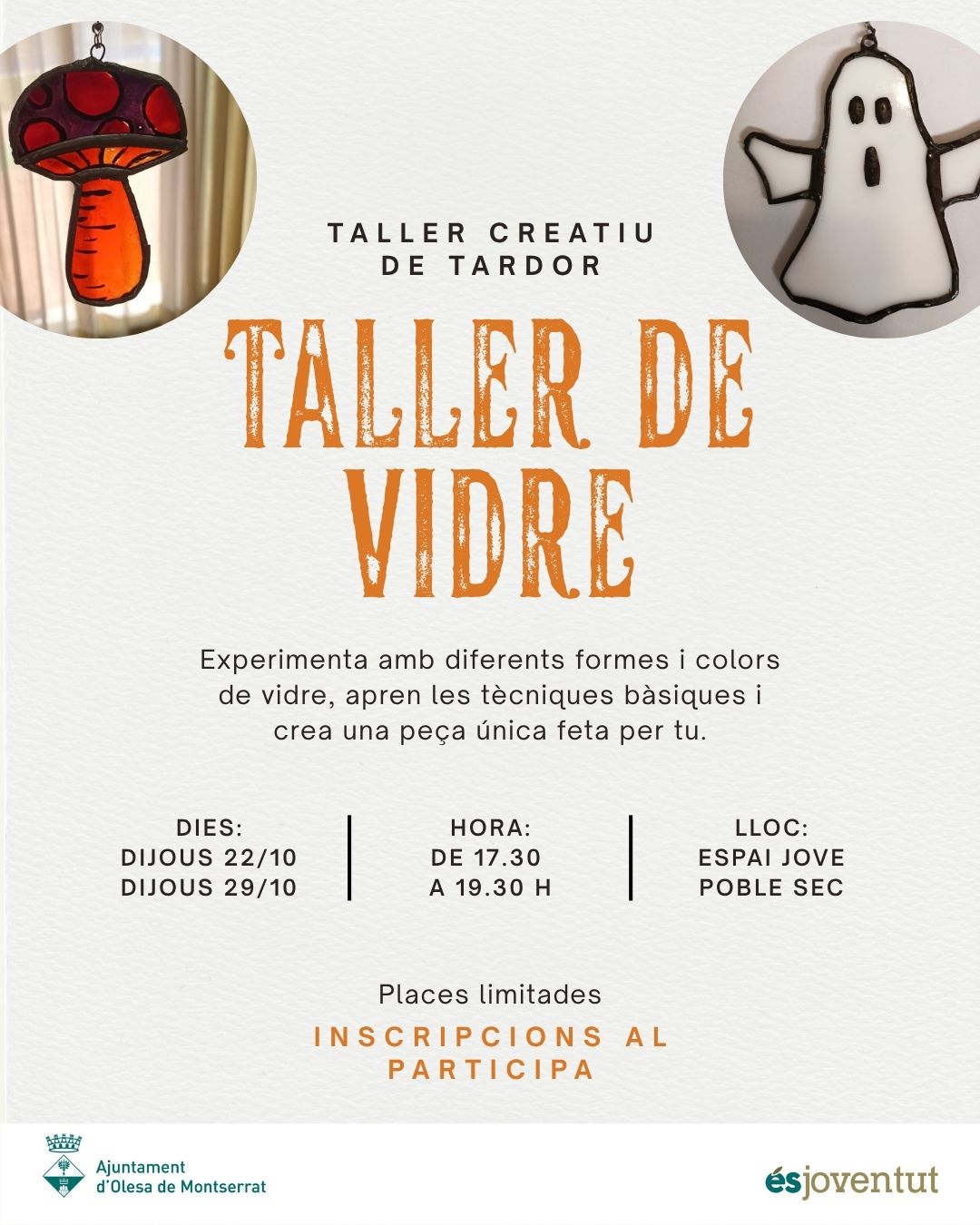 Cartell del Taller de vidre del Departament de Joventut