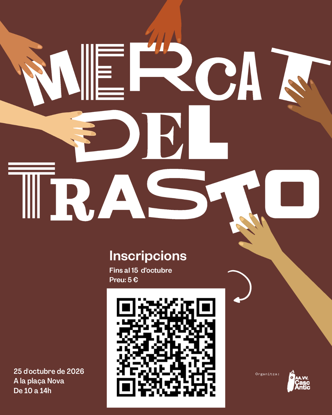 Cartell de les inscripcions del 3r mercat del Trasto del nucli antic