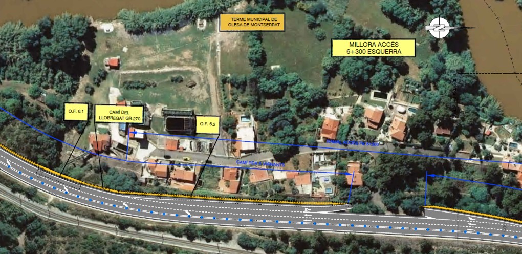 Projecte millora C-55 tram Olesa-Collbató: alçada Mas de les Aigües