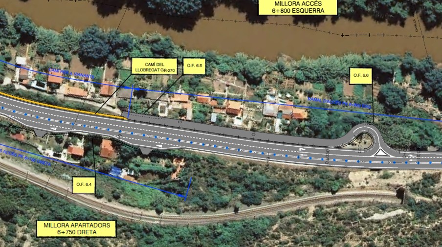 Projecte millora C-55 tram Olesa-Collbató: alçada Mas de les Aigües