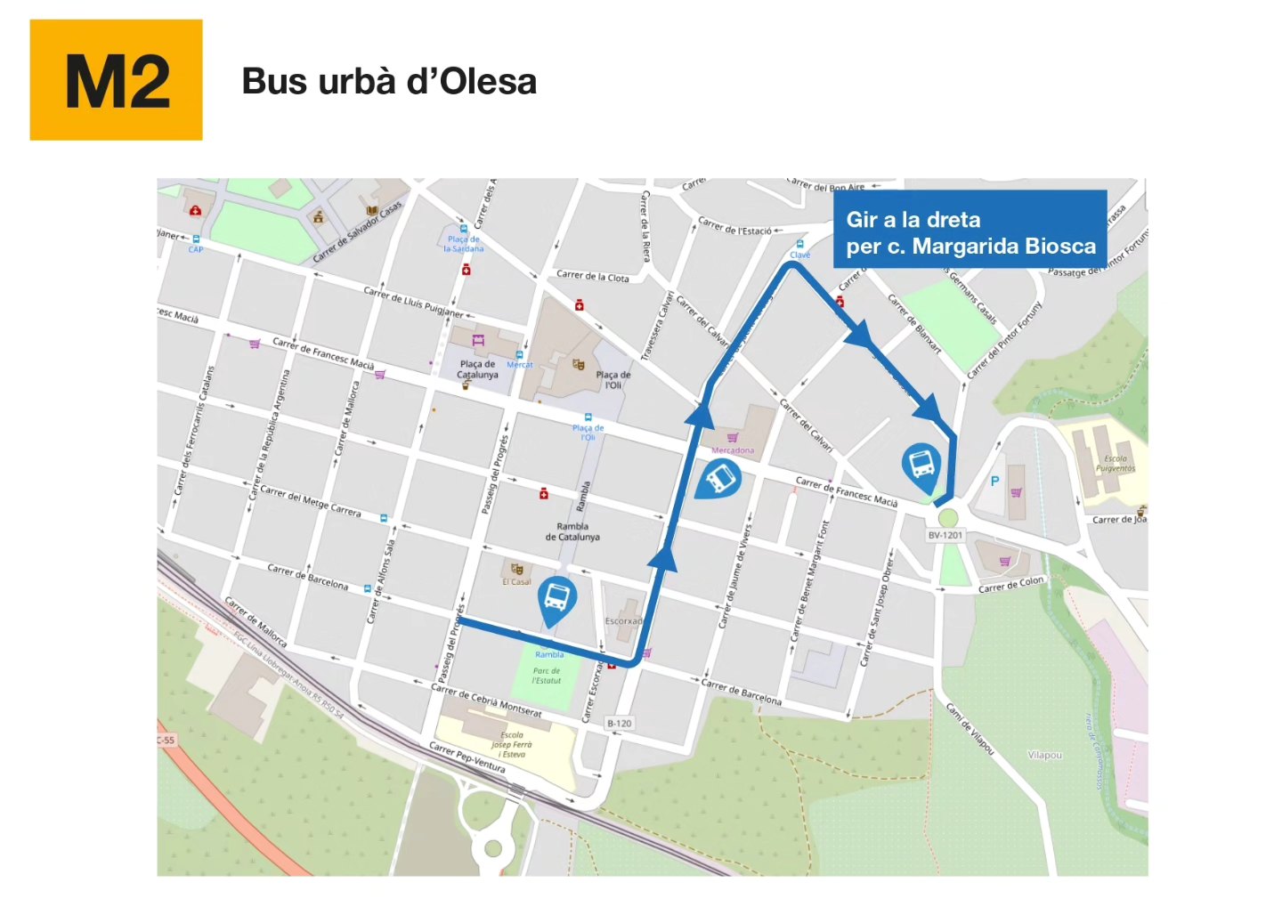 Modificació parades línia M2 TGO