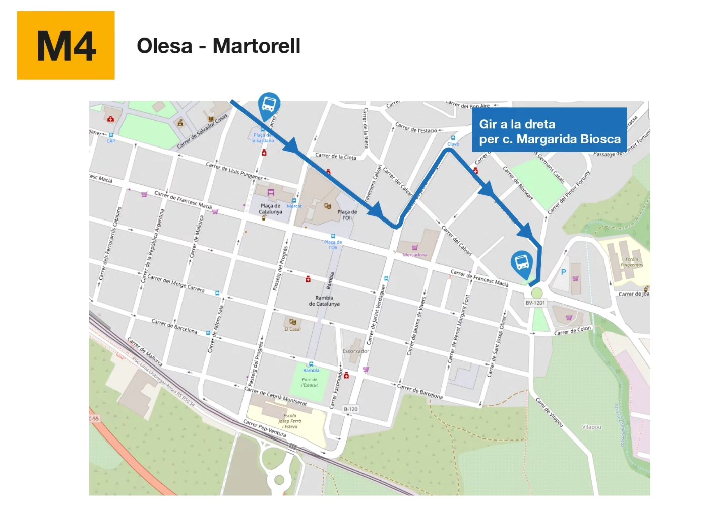 Modificació parades línia M4TGO